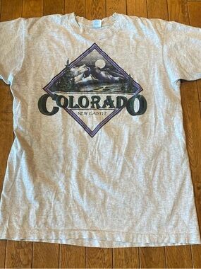 Vintage Colorado Tourist Mountain Scenery Art Tee, XL